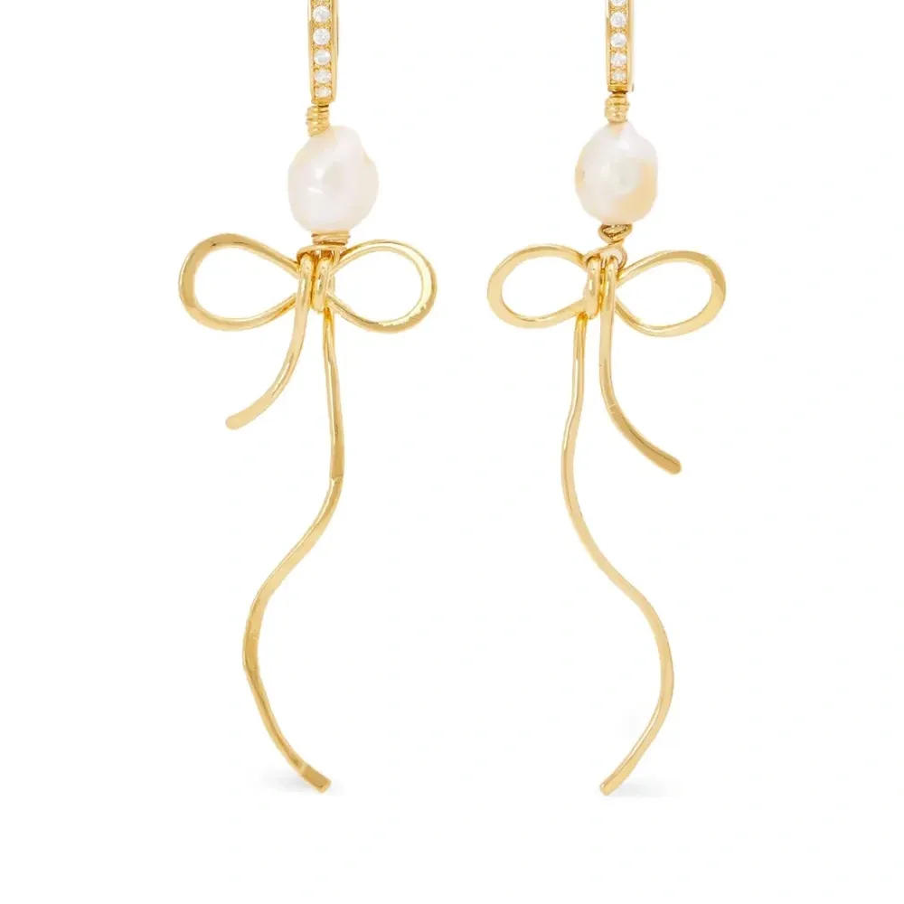 серьги-подвески с жемчугом