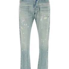 Прямые джинсы с эффектом разбрызганной краски