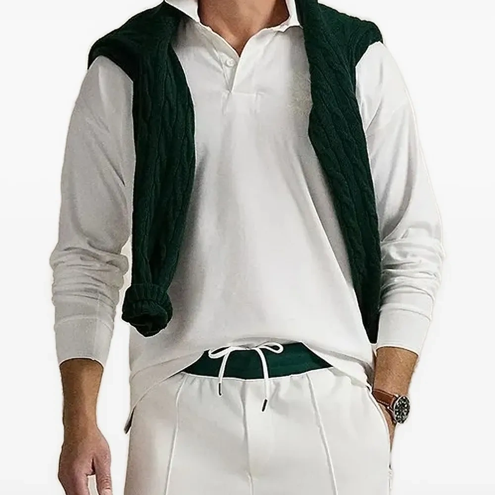 Рубашка поло с длинными рукавами и вышитым логотипом