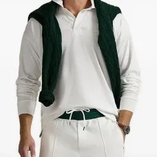 Рубашка поло с длинными рукавами и вышитым логотипом