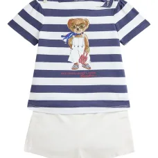 Комплект из футболки и шортов Polo Bear в полоску