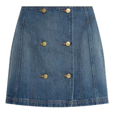 джинсовая юбка с декоративными пуговицами