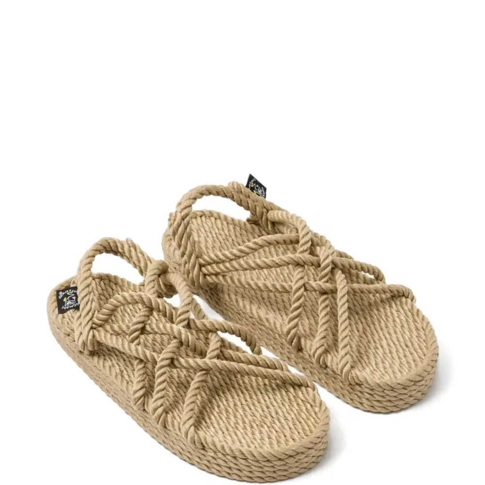 сандалии на веревочной платформе