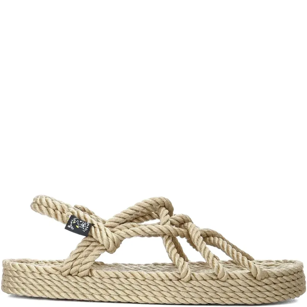 сандалии на веревочной платформе