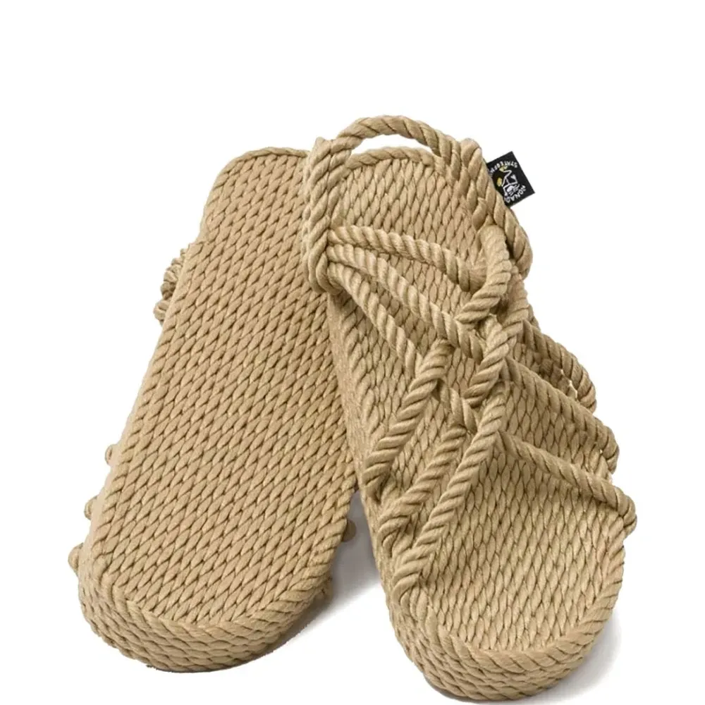 сандалии на веревочной платформе