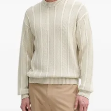 Свитер в рубчик с круглым вырезом
