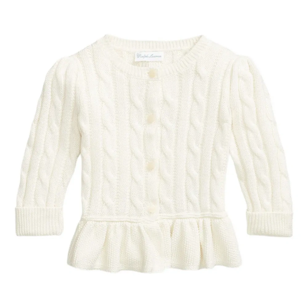 кардиган фактурной вязки с баской