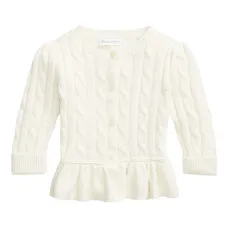 кардиган фактурной вязки с баской