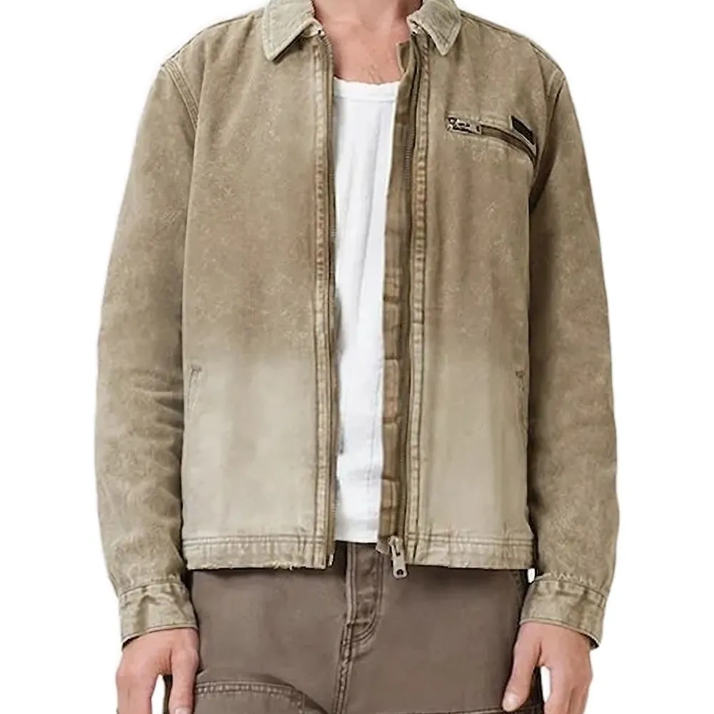 Куртка на молнии с вельветовым воротником