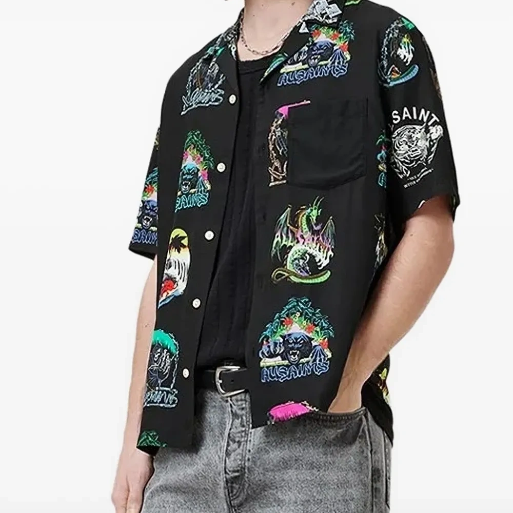 Рубашка с короткими рукавами и графичным принтом