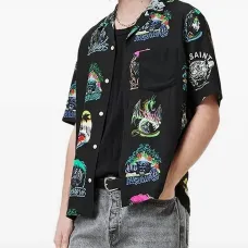 Рубашка с короткими рукавами и графичным принтом Рубашка с короткими рукавами и графичным принтом