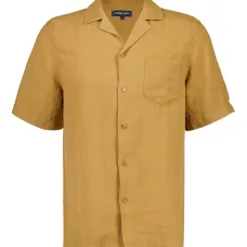 Льняная рубашка с короткими рукавами