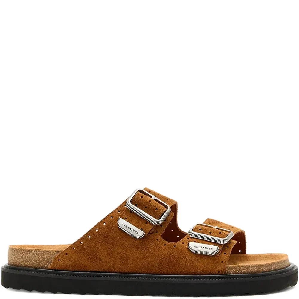 Сандалии с пряжками и перфорацией