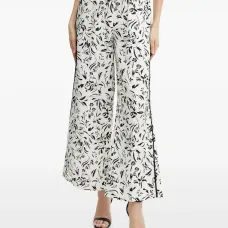 Брюки с кулиской и цветочным принтом