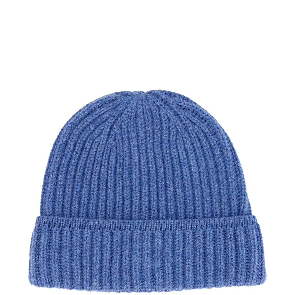 Кашемировая шапка бини в рубчик