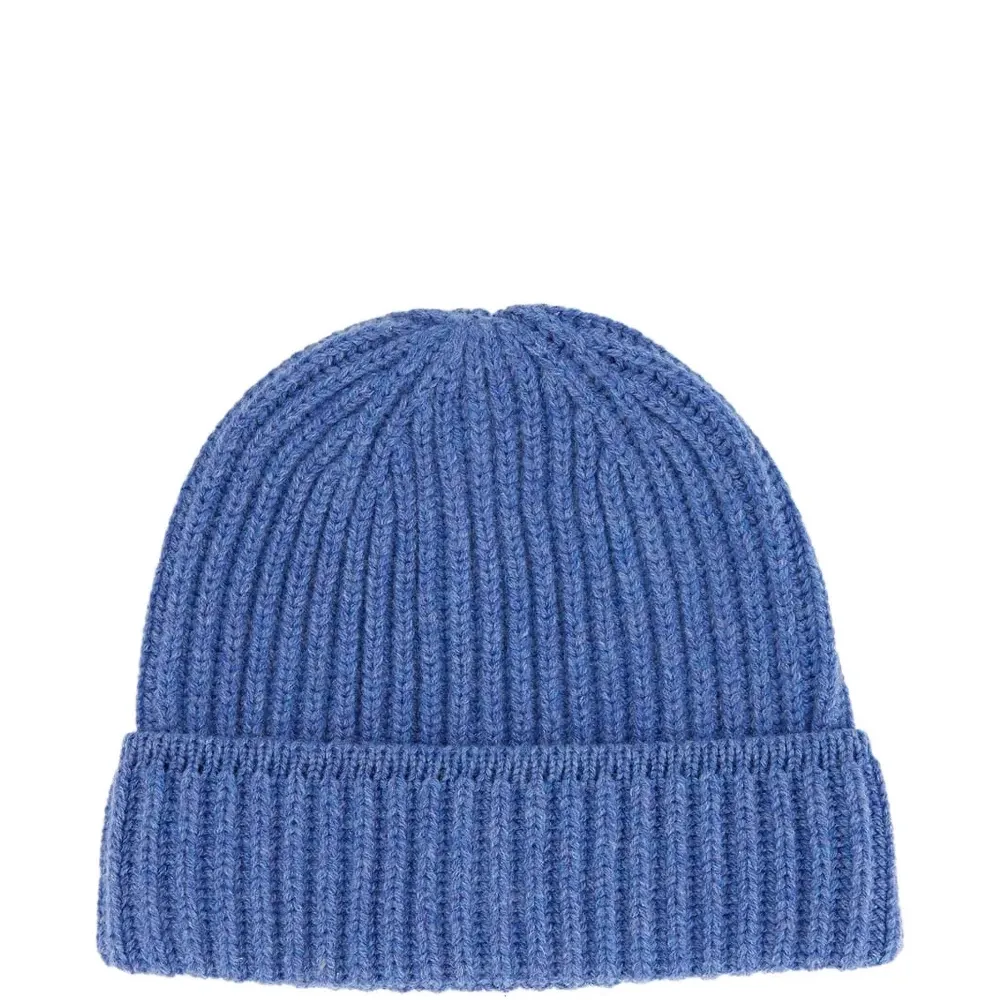 Кашемировая шапка бини в рубчик