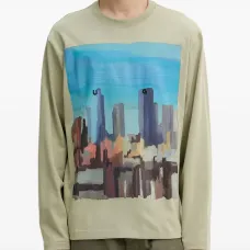 Футболка с длинными рукавами и принтом