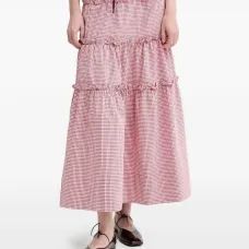 Юбка миди в клетку гингем