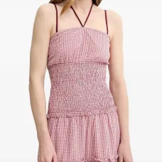 Платье макси в клетку гингем