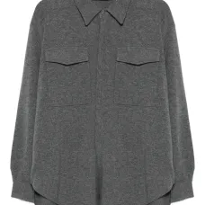 Кашемировая куртка-рубашка с карманами Кашемировая куртка-рубашка с карманами