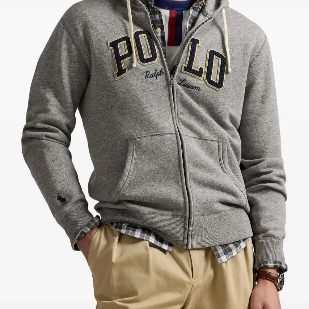 худи на молнии с нашивкой-логотипом