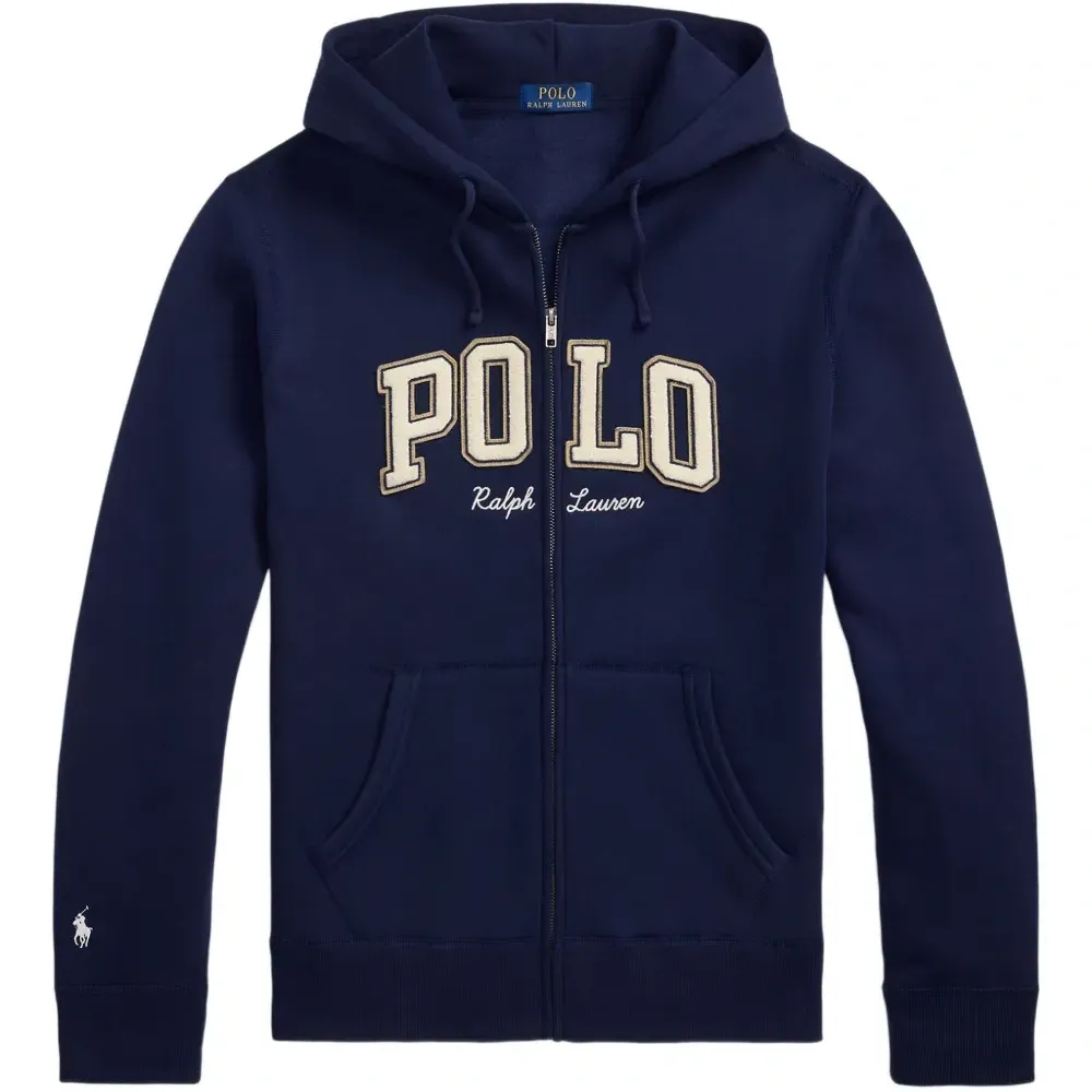 худи на молнии с вышитым логотипом