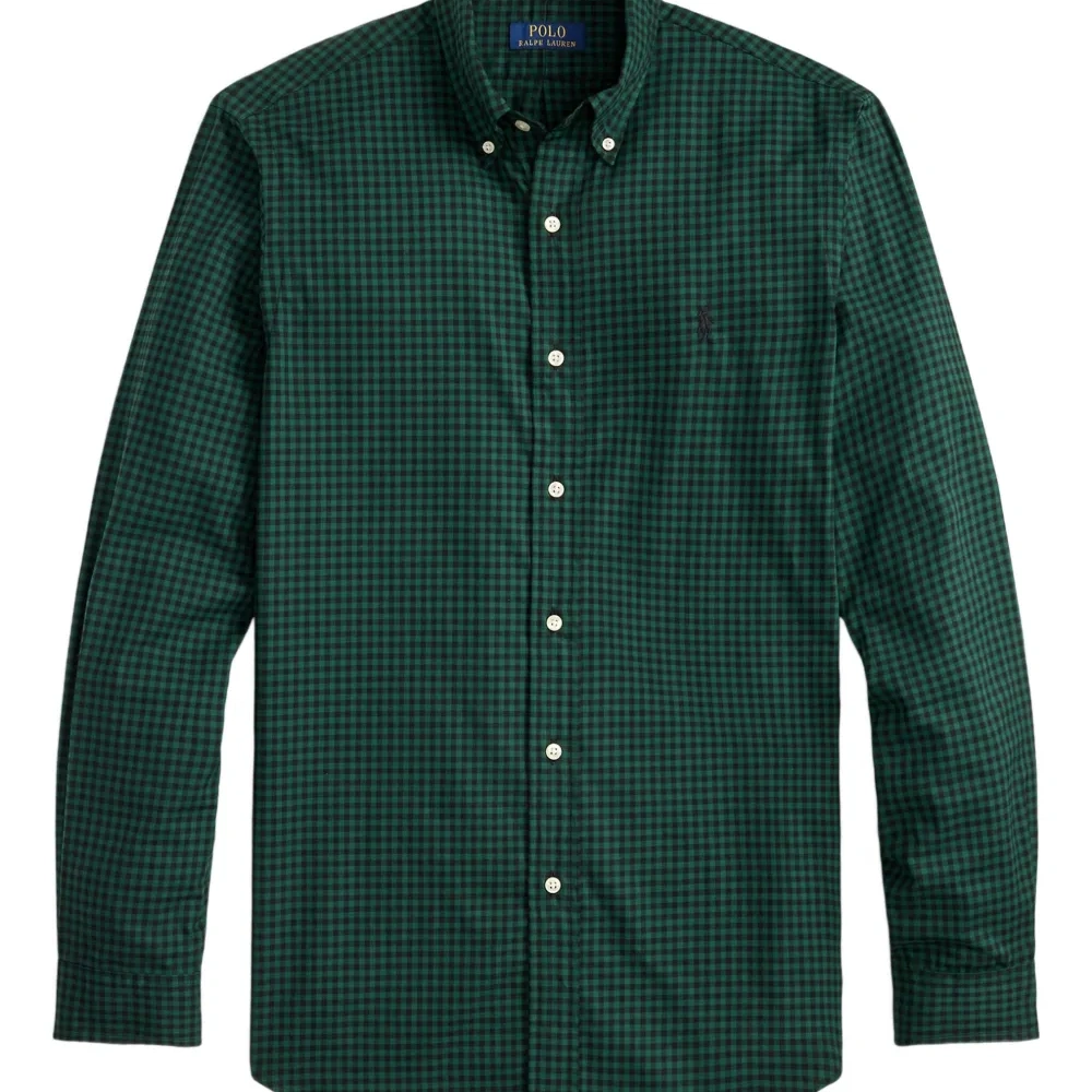 Рубашка в клетку гингем с длинными рукавами