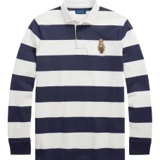 полосатая рубашка поло с длинными рукавами