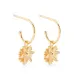 Hoop earrings with daisy pendants
