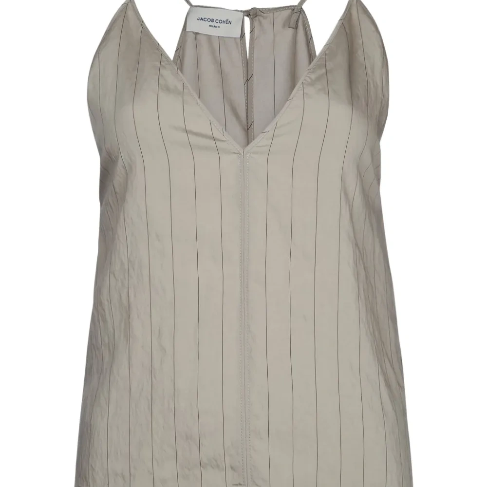 полосатая блузка с V-образным вырезом