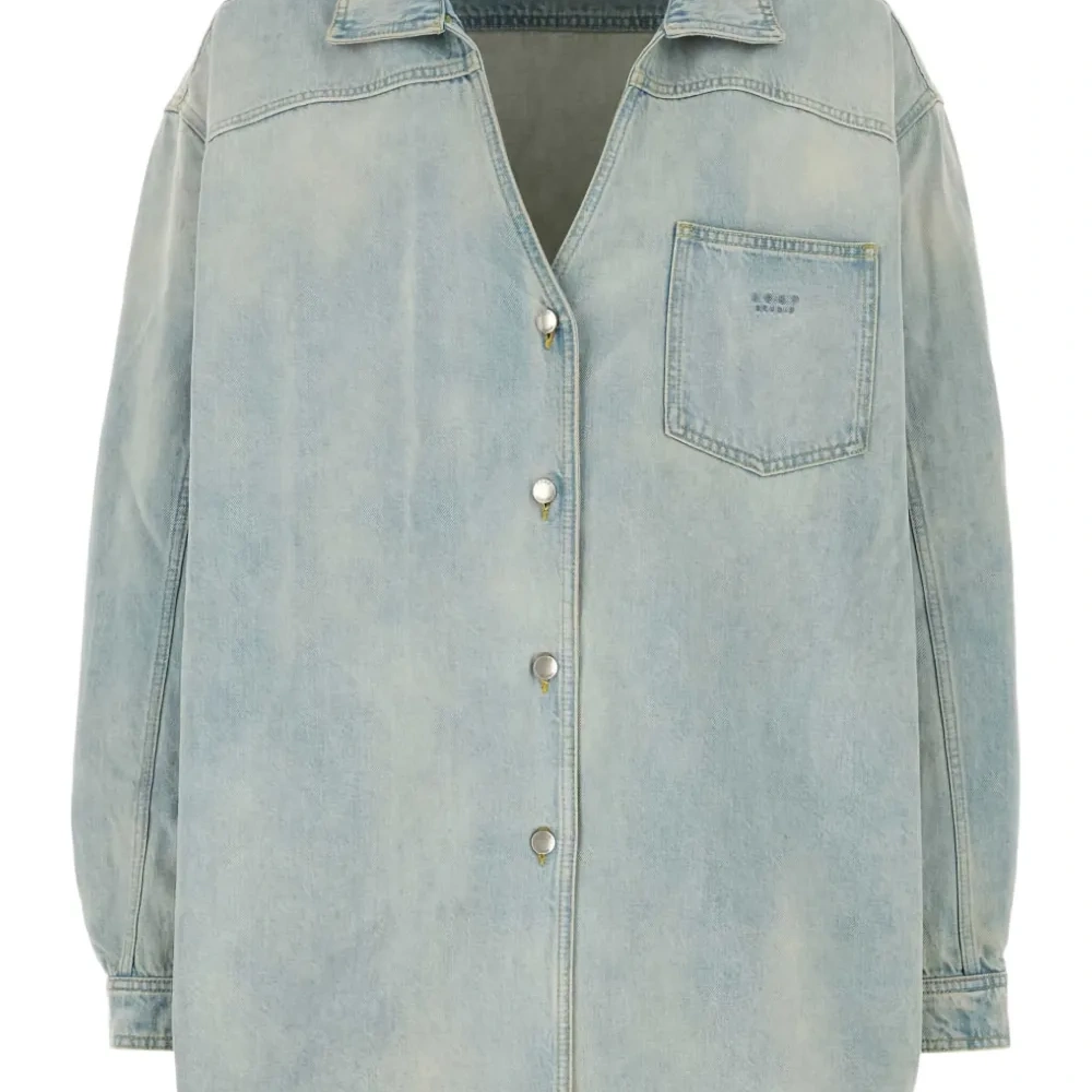 джинсовая рубашка с эффектом потертости