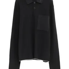 Вязаный свитер с нашивкой и вышитым логотипом Вязаный свитер с нашивкой и вышитым логотипом