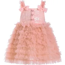 платье с пайетками и оборками