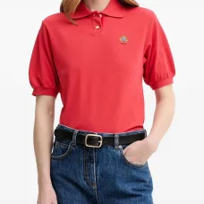 Рубашка поло с объемными рукавами и вышитым логотипом Рубашка поло с объемными рукавами и вышитым логотипом