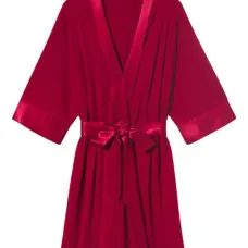 Халат с атласной отделкой