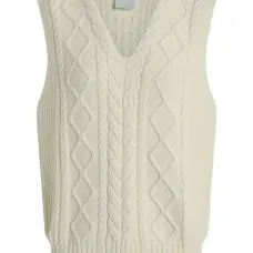 жилет фактурной вязки с V-образным вырезом жилет фактурной вязки с V-образным вырезом