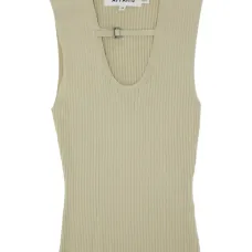 топ в рубчик с пряжкой