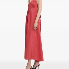 Платье макси с вырезом халтер и завязками