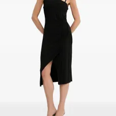 Платье миди с асимметричным вырезом