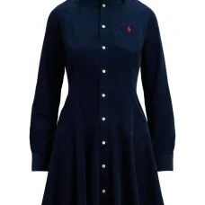 Вельветовое платье-рубашка мини