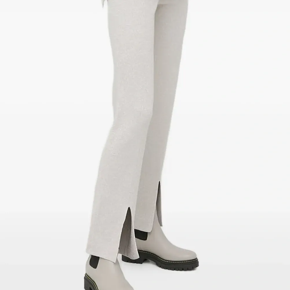 Брюки с эластичным поясом и эффектом металлик