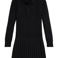 Платье фактурной вязки с плиссировкой