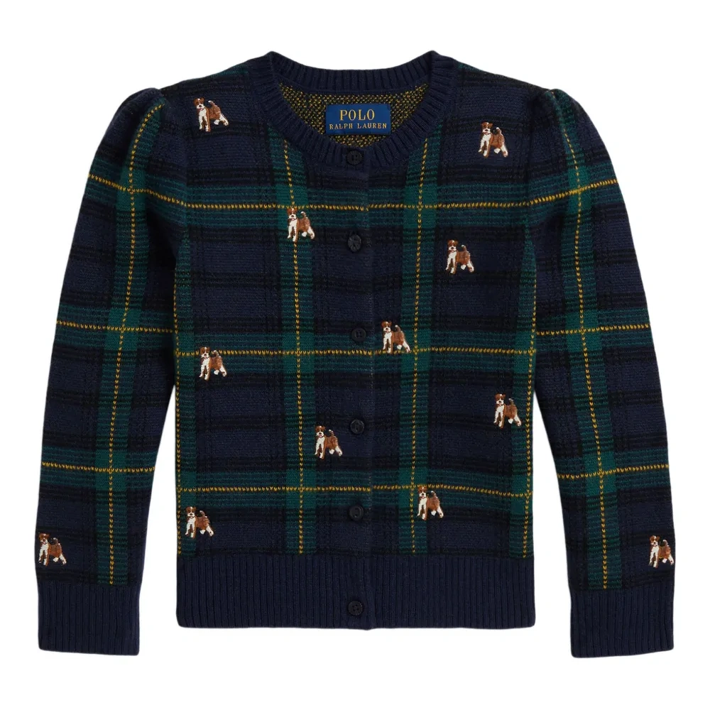 Клетчатый кардиган с вышивкой