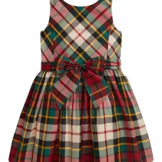 Платье с клетчатым бантом