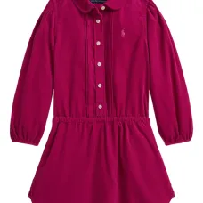 платье-рубашка с вельветовым воротником