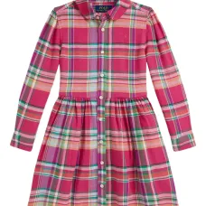 клетчатое платье на пуговицах