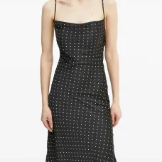 Платье макси с воротником-хомутом