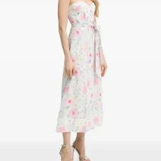 Платье миди с цветочным принтом