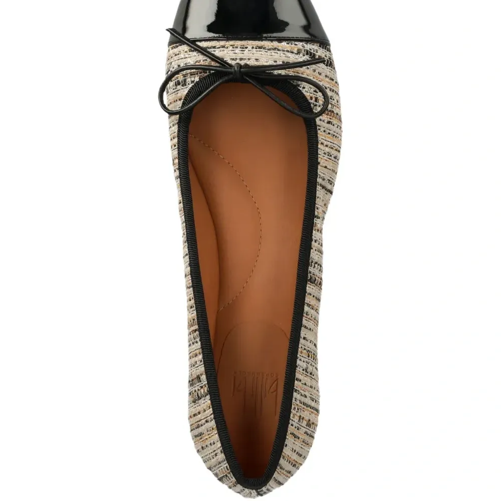 Твидовые туфли с контрастным носком