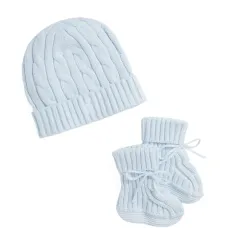 комплект из шапки и пинеток фактурной вязки